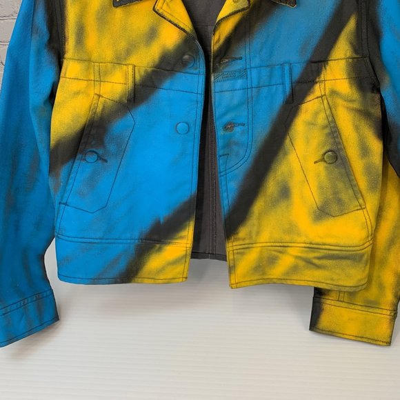 Marithe Francois Girbaud Jacket Womens Medium M One Of A Kind Hand Painted Coat - Picture 12 of 12